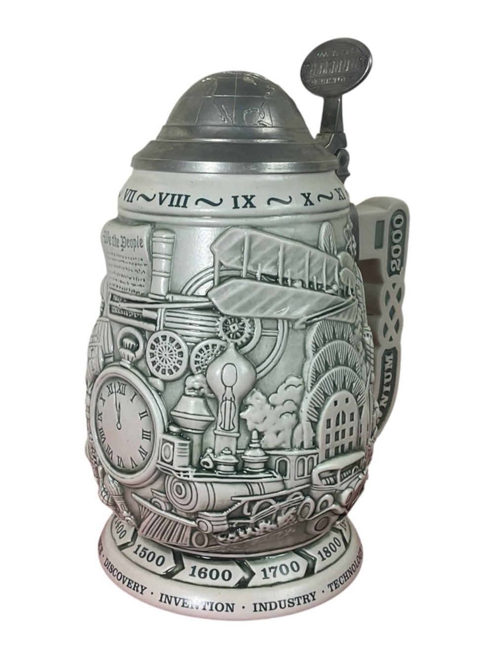 1999 AVON Millennium 1000 Years of History Lidded Collector's Stein Ceramarte - Picture 3 of 15